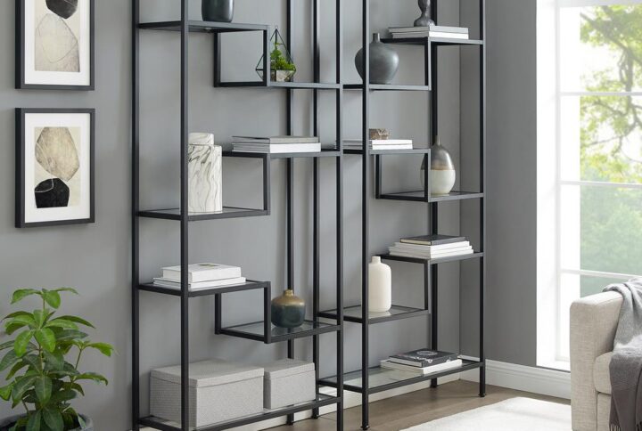 Modern beauty and functional simplicity are the hallmarks of the Sloane 2pc Etagere Set. Ready to display precious keepsakes or your favorite books