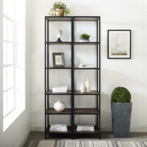 the Jacobsen 2pc Étagère Set makes a wonderful bookcase for any room without overpowering the space. Whether organizing your favorite books in a home office or displaying treasured keepsakes in your living room