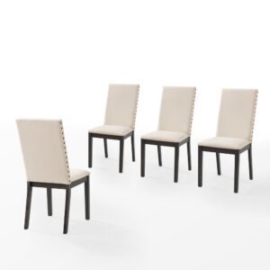 The Hayden 4-Piece Dining Chair Set brings elegant Parsons style to your dining space. With a neutral crème fabric on both the seat and chair backs