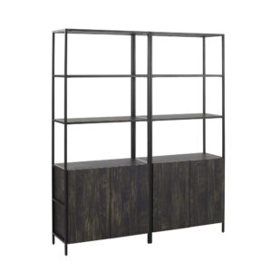 Bring an industrial edge to home organization with the Jacobsen 2pc Etagere Set. Each unit has two spacious stationary shelves