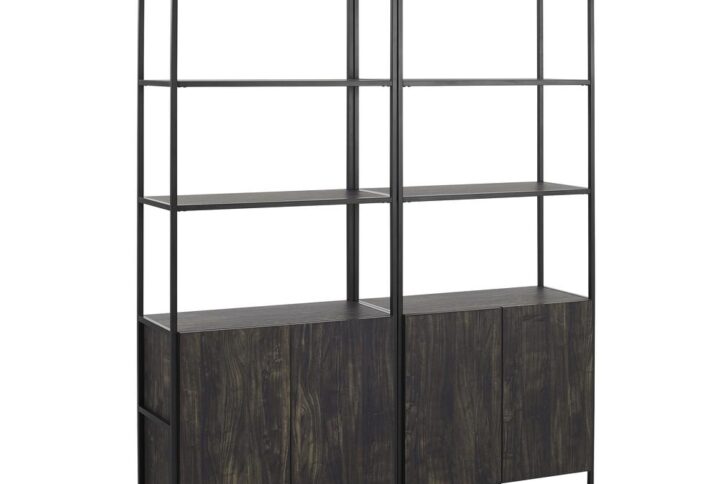 Bring an industrial edge to home organization with the Jacobsen 2pc Etagere Set. Each unit has two spacious stationary shelves