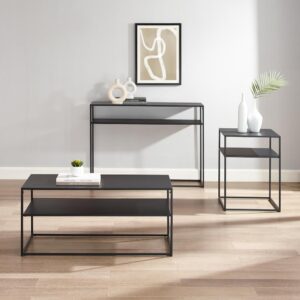 the Braxton 3pc Coffee Table Set is an ideal addition to your living room. With slim frames and sturdy steel construction