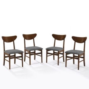 the Landon 4-Piece Wood Dining Chair Set evokes the simplicity of years gone by. With tapered legs and a distinctive mid-century modern back