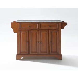 The Lafayette Full-Size Kitchen Island adds enduring style and storage to your kitchen. Featuring three cabinets