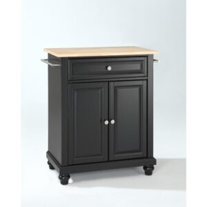 Save valuable space with the Cambridge Compact Kitchen Island. Featuring a large cabinet with an adjustable shelf