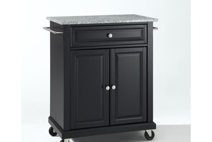 Save space while adding mobile storage with the Compact Kitchen Cart. Featuring a large cabinet with an adjustable shelf