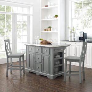The Julia 3pc Kitchen Island Set offers space for food prep