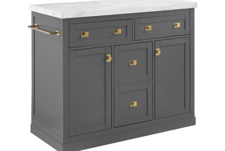 The Claire Kitchen Island is a must-have that blends upscale modern design with ample storage space. The island’s beautifully crafted kitchen cabinets offer plenty of room to keep dishes