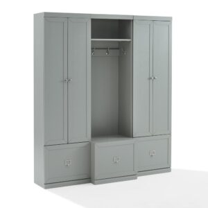 Take your home organization to the next level with the Harper 3pc Entryway Set. Comprised of two pantry closets flanking either side of a hall tree