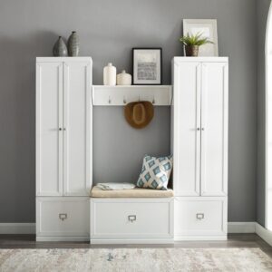 The Harper 4pc Entryway Set offers a great combination of storage solutions for your foyer or mudroom. Pantry closets provide adjustable and removable shelves