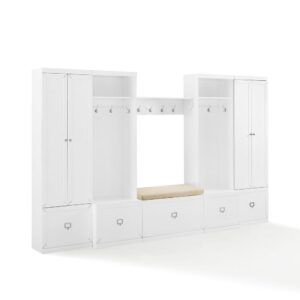 The Harper 6pc Entryway Set offers a great combination of storage solutions for your foyer or mudroom. The pantry closets contain adjustable and removable shelves