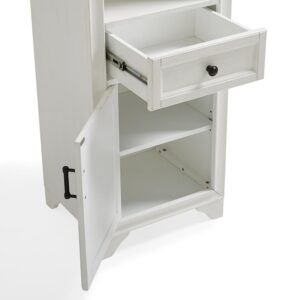 this set checks all the boxes for home organization. Each tall cabinet has three adjustable open shelves