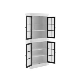 the pantry's classic windowpane doors offer a modern take on French country style. Comprised of two identical pantries connected with a sturdy metal plate