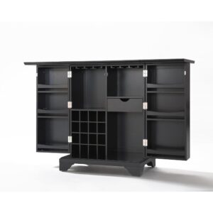 this bar cabinet features a compact footprint with beautiful
