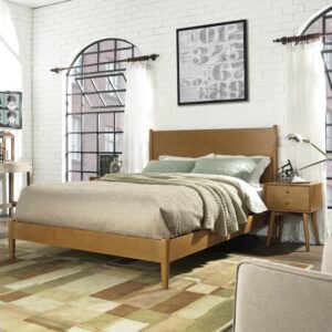 mid-century feel with the Landon Queen Bed. The subtle refinement of tapered posts and legs exude vintage charm without overpowering your current décor. With a low profile footboard
