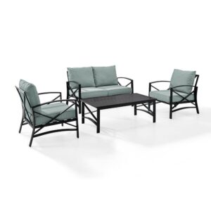 Entertain in classic style with the Kaplan 4pc Conversation Set. Comprised of a loveseat