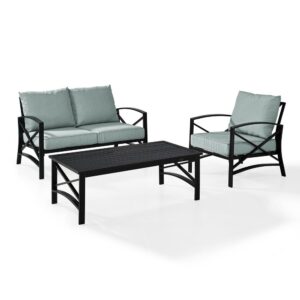 Entertain in classic style with the Kaplan 3pc Conversation Set. Comprised of a loveseat