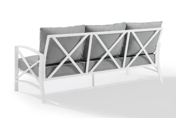 Lounge in classic style with the Kaplan Outdoor Sofa. Made from sturdy steel