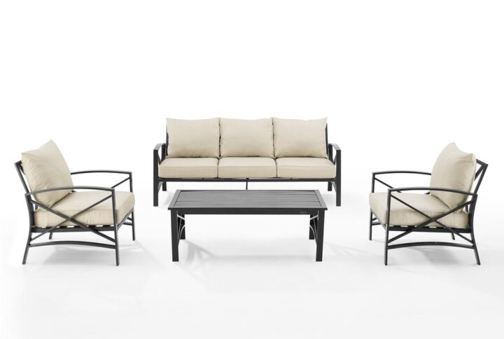 Entertain in classic style with the Kaplan 4pc Sofa Set. Comprised of a sofa