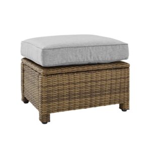 this ottoman has all-weather resin wicker woven over a durable steel frame. Incorporated with the rest of the Bradenton collection or paired with an eclectic mix of patio furniture