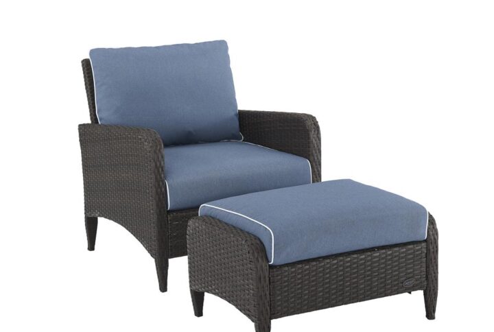 Relax and unwind with the Kiawah 2pc Outdoor Chair Set. Enjoy the deep seating and plush piped cushions of the chair