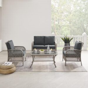 or sip cocktails by the pool with the Tribeca 4pc Conversation Set. With a unique lattice design