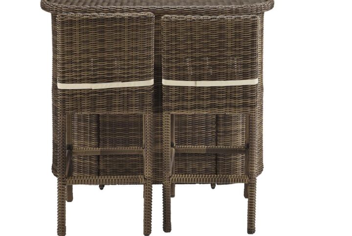 Craft the perfect outdoor get-together with the Bradenton 3pc Bar Set. With a durable powder-coated steel frame covered in all-weather resin wicker