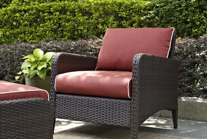 Kick back and relax in the comfort of the Kiawah Outdoor Chair. Enjoy the plush piped cushions and deeps eats