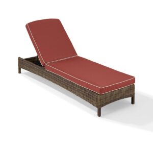 Outdoor relaxation has never looked better than with the Bradenton Chaise Lounge. With a sturdy steel frame wrapped in a beautiful all-weather wicker