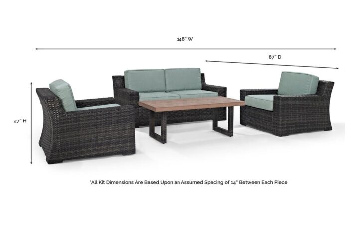 Create a blissful backyard oasis with Beaufort 4pc Conversation Set. Featuring a low-profile silhouette and understated curves