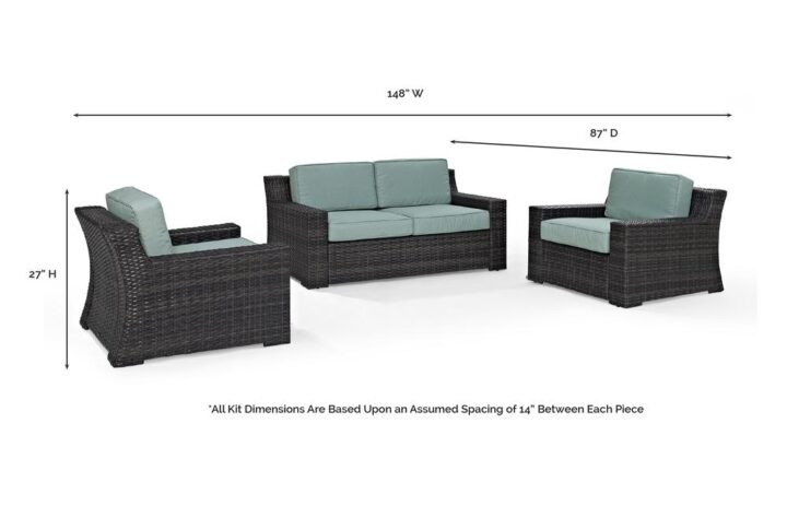 Turn your patio or deck into a backyard oasis with Beaufort 3pc Conversation Set. Featuring a low-profile silhouette and understated curves