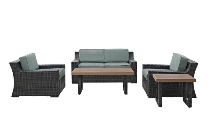 Create a blissful backyard oasis with Beaufort 5pc Conversation Set. Featuring a low-profile silhouette and understated curves