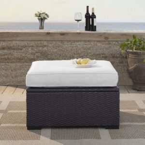 Entertaining outdoors is made effortless with the Biscayne Ottoman. This ottoman withstands the whims of mother-nature thanks to all-weather resin wicker and a moisture-resistant cushion. Pair the Biscayne Ottoman with a variety of sectional seating for a customizable space made for lounging.