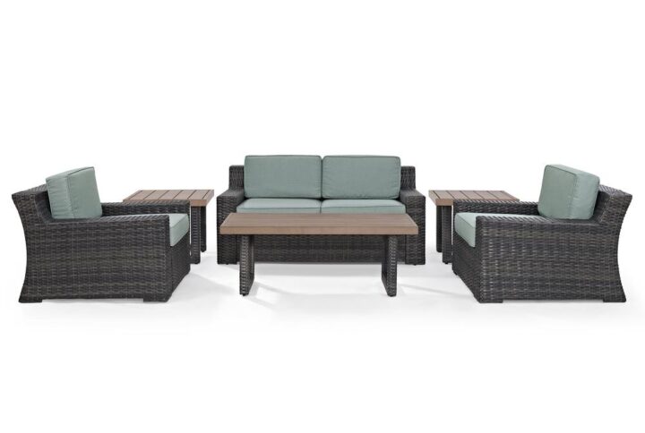 Create a blissful backyard oasis with Beaufort 6pc Conversation Set. Featuring a low-profile silhouette and understated curves