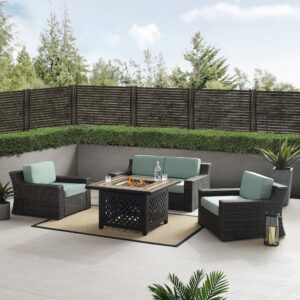 Relax with a drink in the warm summer sun or get cozy around the fire on a cool autumn night with the Beaufort 4pc Conversation Set. Featuring deep seats with thick cushions