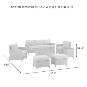 Spend warm summer days and cool summer nights with the Bradenton 7Pc Sofa Set. Each piece of the set has a sturdy steel frame covered in all-weather resin wicker. The sofa