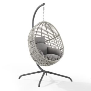 Relax in the gentle sway of the Lorelei Hanging Egg Chair. With all-weather rattan wicker over a steel frame