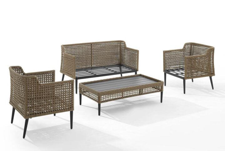 Turn your patio into a breezy coastal retreat with the Southwick 4pc Conversation Set. Crafted to withstand the whims of mother nature