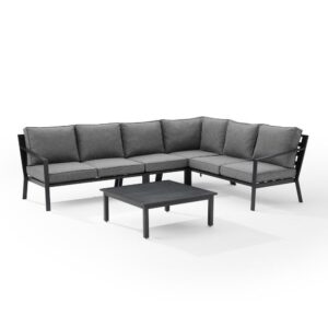 Create an intimate outdoor space with the Clark 5pc Sectional Set. Durable and sleek