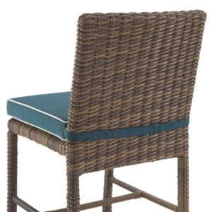 Host a dinner party under the stars with the Bradenton 7pc Outdoor Dining Set. The six dining chairs and large rectangular table feature steel frames wrapped in all-weather wicker