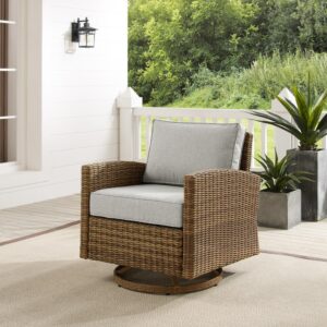 this patio chair offers a high-quality rocking and swivel base for smooth