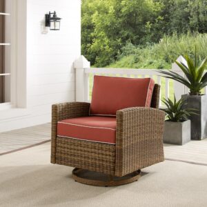 this patio chair offers a high-quality rocking and swivel base for smooth