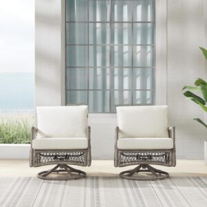 these patio chairs feature a high-quality rocking and swivel base for smooth