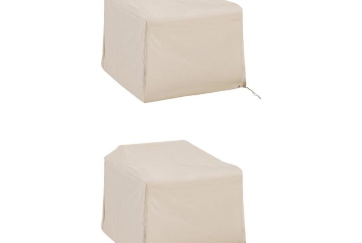 Give your outdoor chairs shelter with this 2pc custom-fitted protective outdoor cover set. Sewn from heavy gauge