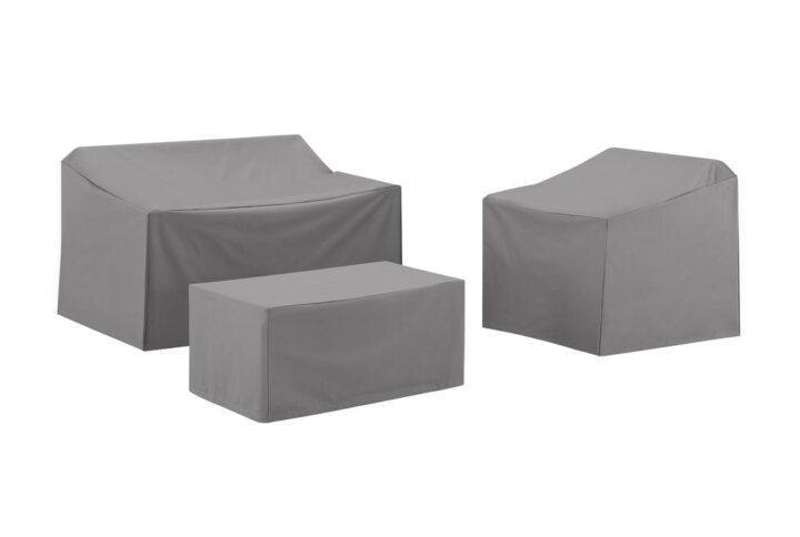 Give your outdoor conversation set shelter with this 3pc custom-fitted protective outdoor cover set. Sewn from heavy gauge