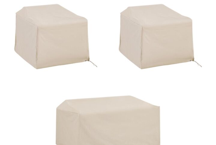 Give your outdoor conversation set shelter with this 3pc custom-fitted protective outdoor cover set. Sewn from heavy gauge