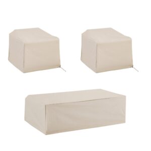 Give your outdoor chat set shelter with this 3pc custom-fitted protective outdoor cover set. Sewn from heavy gauge