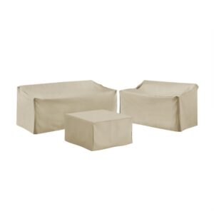 Give your outdoor sectional set shelter with this 3pc custom-fitted protective outdoor cover set. Sewn from heavy gauge