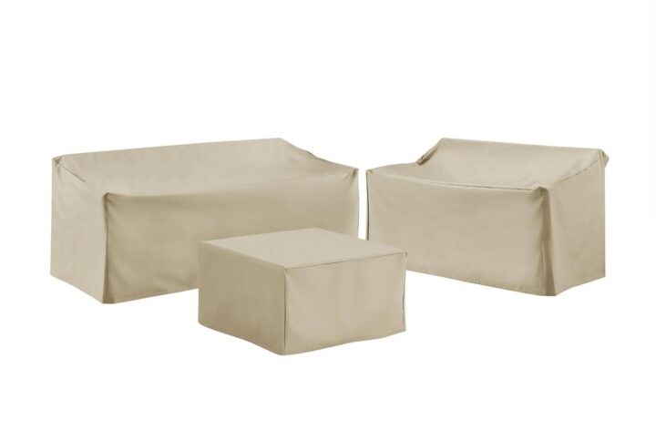 Give your outdoor sectional set shelter with this 3pc custom-fitted protective outdoor cover set. Sewn from heavy gauge