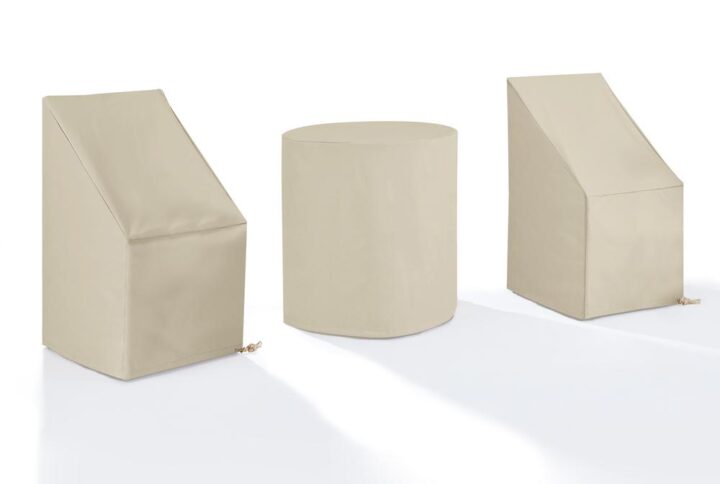Give shelter to your patio furniture set with this 3pc universal protective outdoor cover set. Sewn from heavy gauge